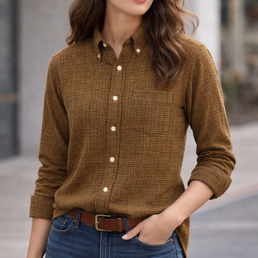 Vintage Pendleton Wool Houndstooth Button Down Sh… - image 1